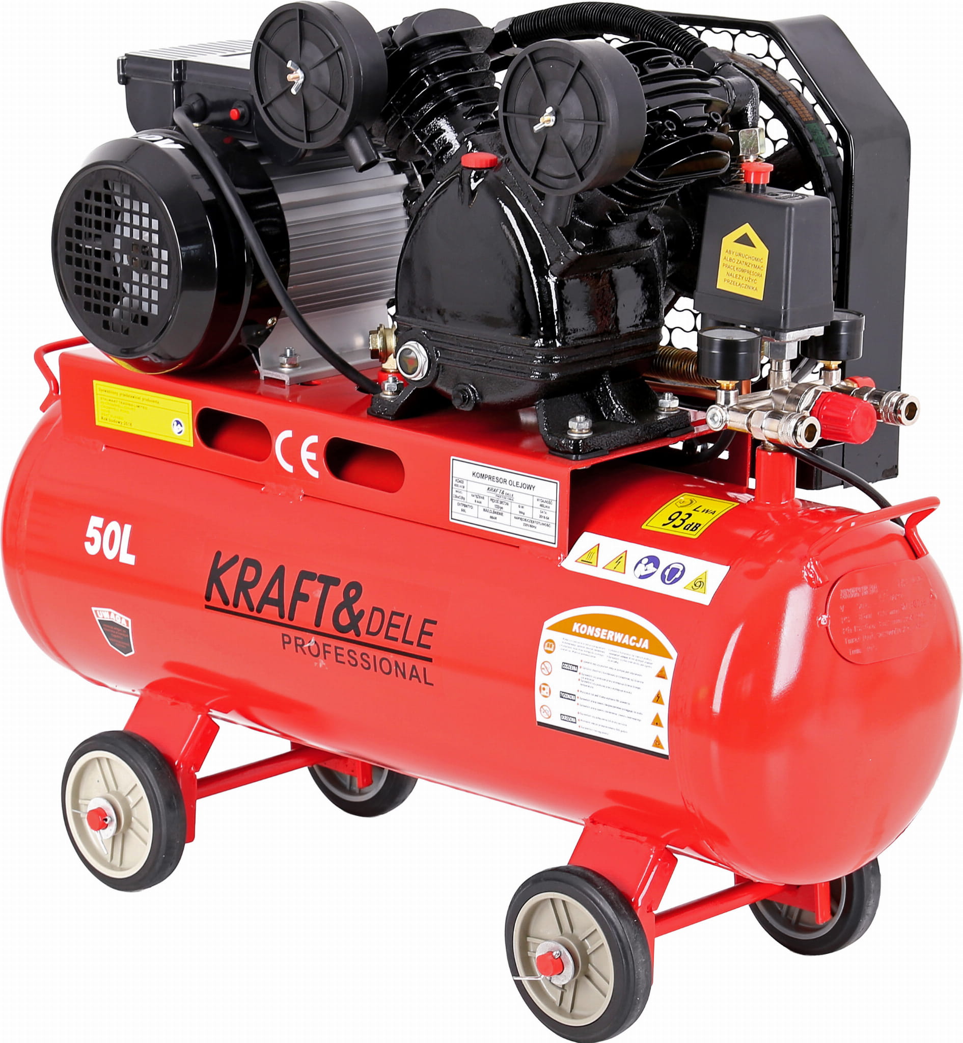Oil compressor 50L 2.8kW / 8bar 2 Pistons KD403