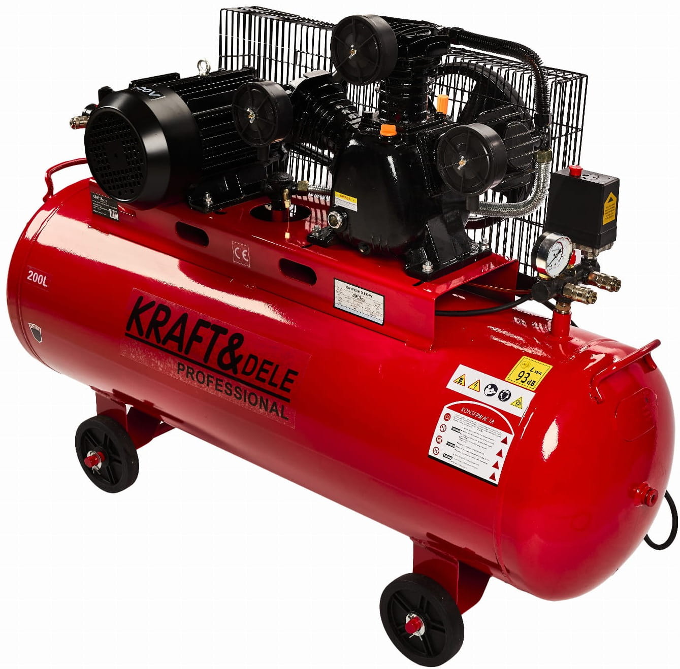 200L Oil Compressor 3 Pistons KD1474 + Separator