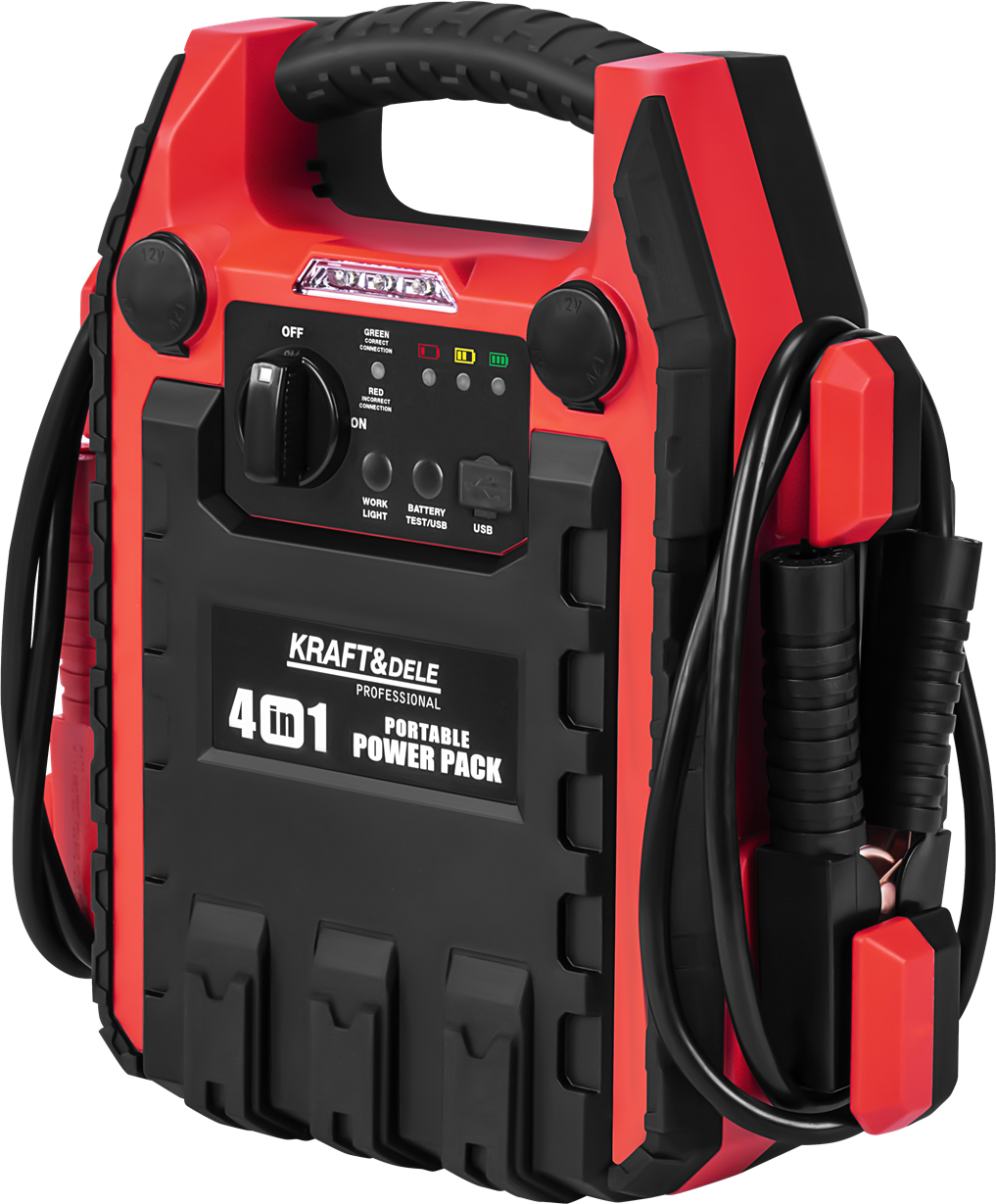 Käivitusseade 4in1 1200/600A 22Ah 12V + valgustus + kompressor KD5346