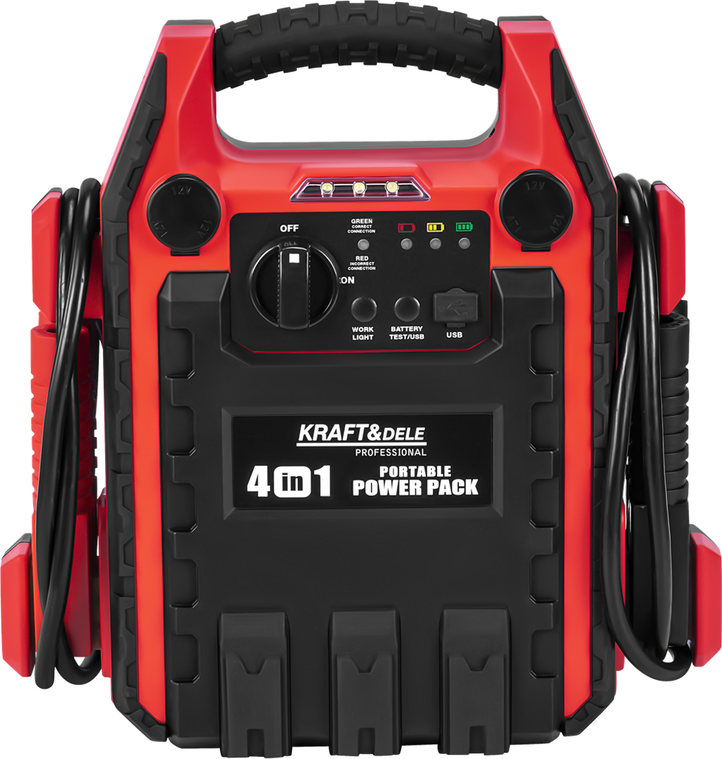 Käivitusseade 4in1 1200/600A 22Ah 12V + valgustus + kompressor KD5346