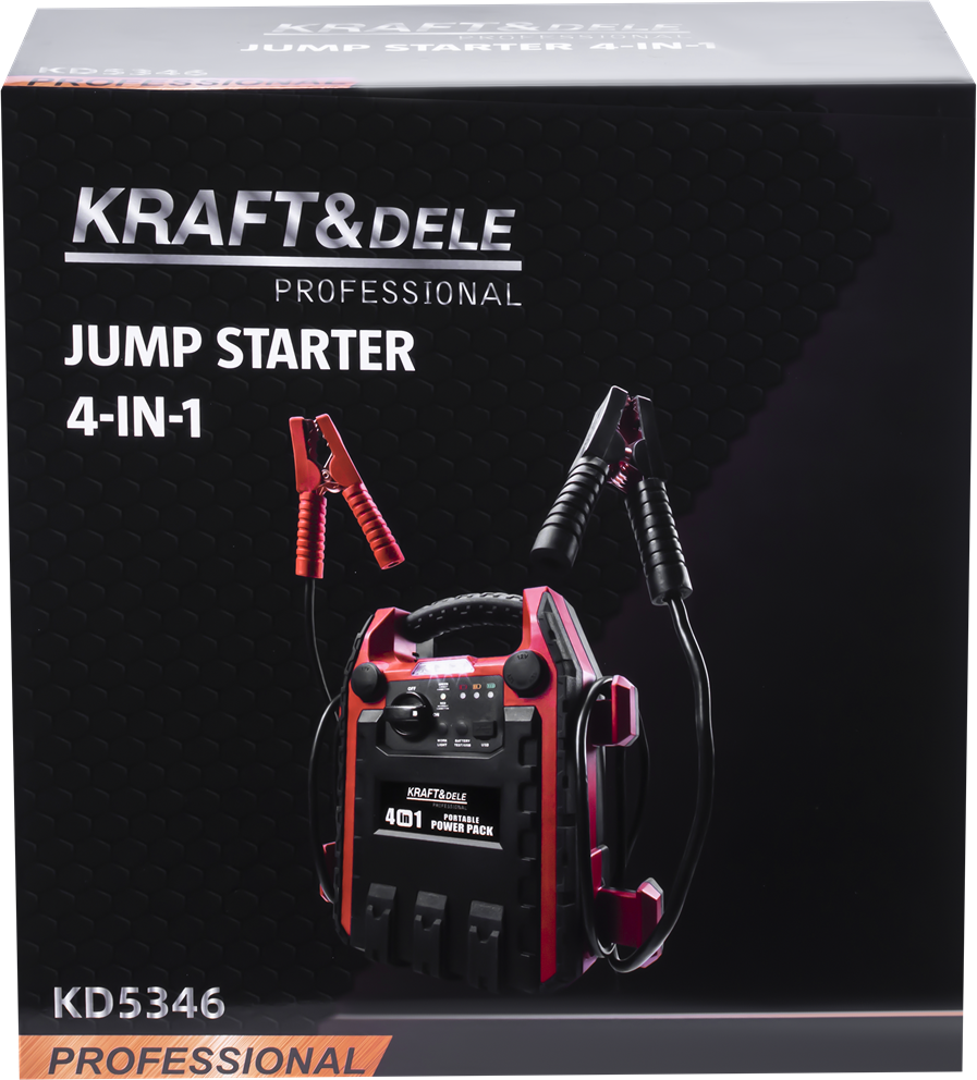 Käivitusseade 4in1 1200/600A 22Ah 12V + valgustus + kompressor KD5346