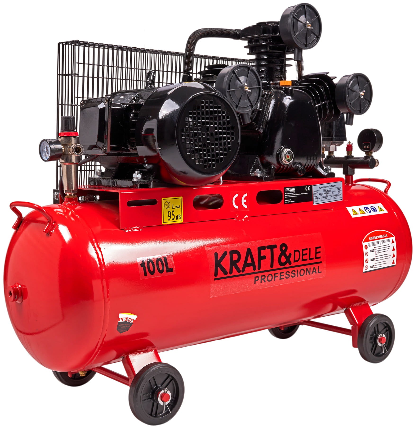 Oil Compressor 100L 3 Pistons KD1477 + Separator