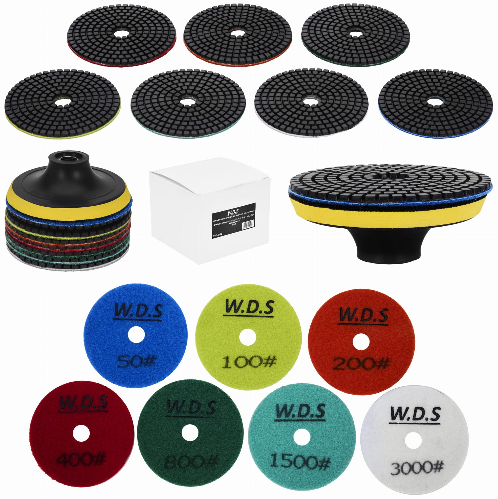 Teemantlõikeketta komplekt, karedusega 50–3000, M12 adapter, ketas, kindad WDS2212