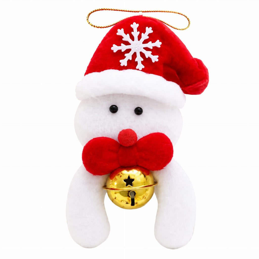 Christmas Snowman Ornament with Hanging Loop and Bell 12cm