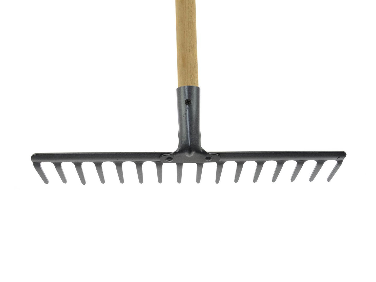 16-tine rake with wood handle