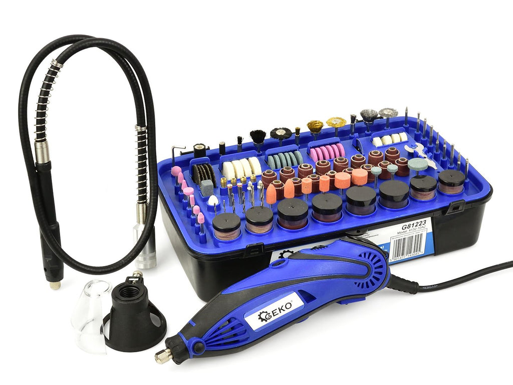 Rotary Tool with Flex Shaft and 222-Piece Accessories Assortment