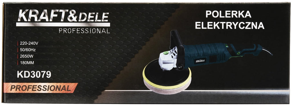 Electric polisher 2650W 180mm 800-3300 rpm XXL set KD3079 (D30)