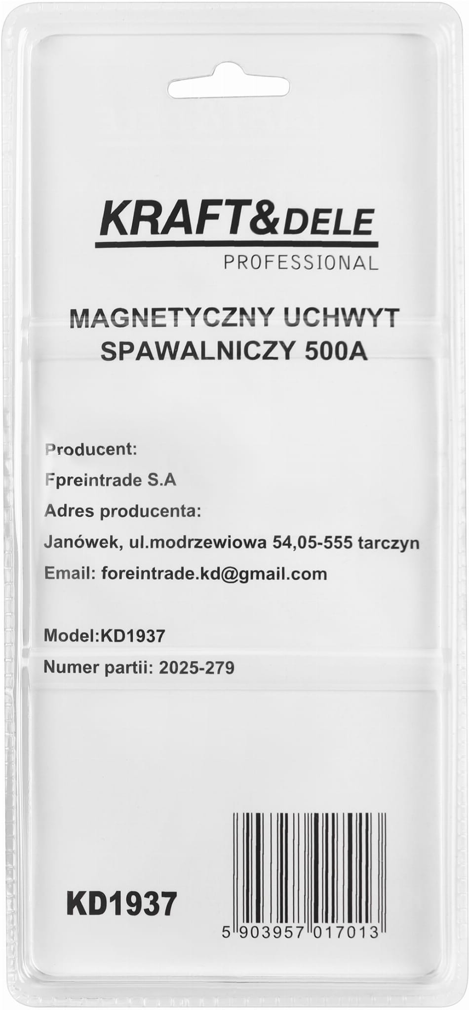 MAGNETILINE KEEVITUSHOIDIK 500A KD1937