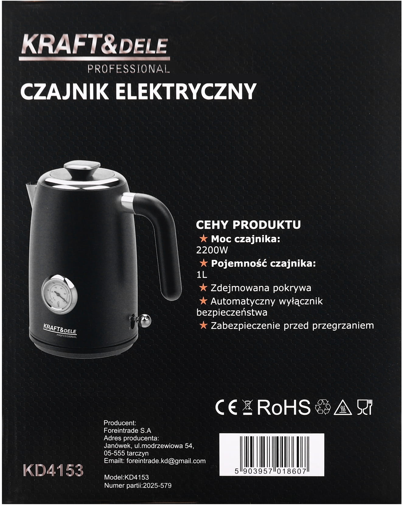 Elektriline veekeetja 2200W 1L KD4153