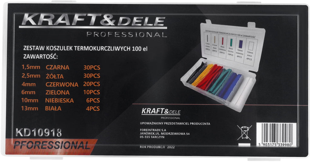 Heat shrink tubing set 100 pcs. KD10918 (VC12)