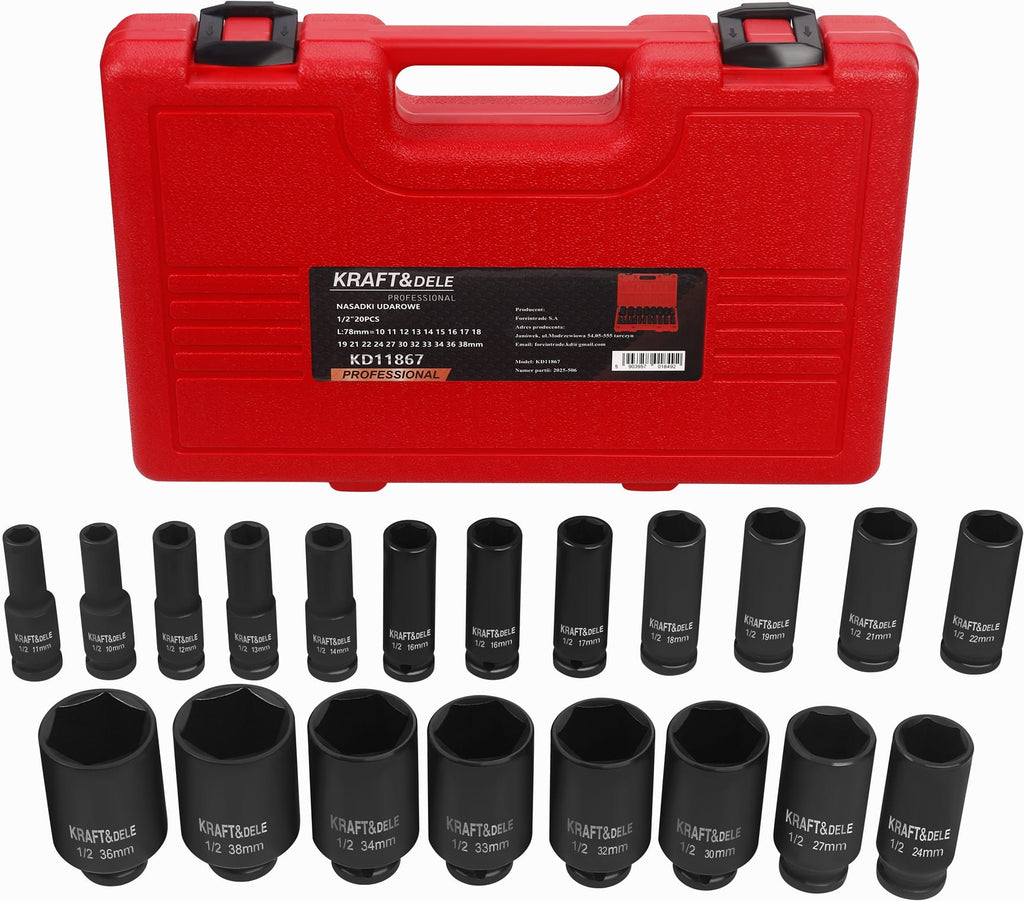 1/2" löökpadrunite komplekt 20 tk KD11867