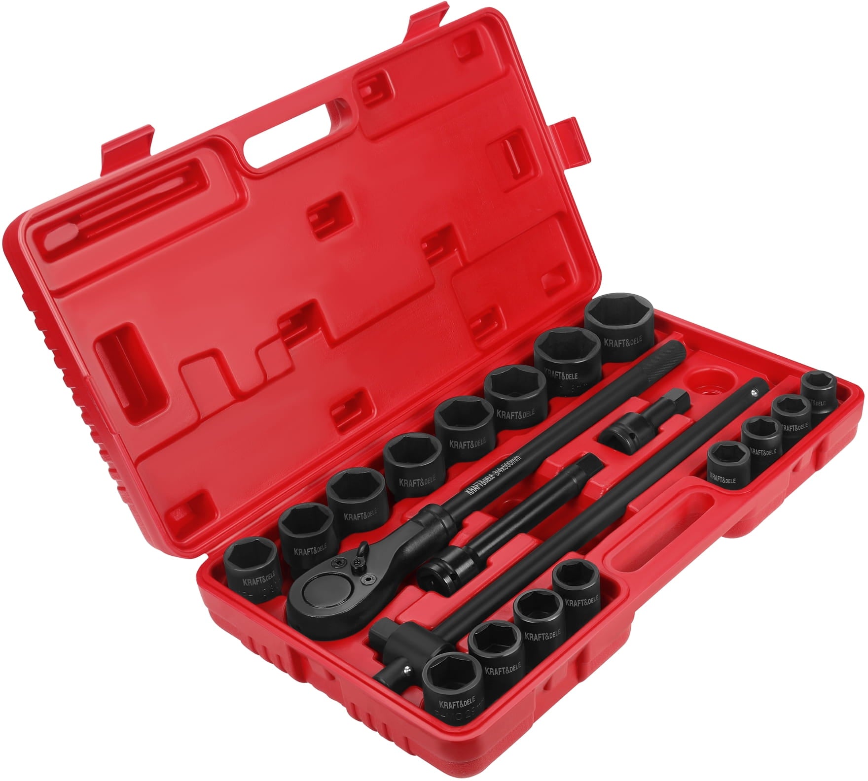 Käepide + pikendused + löökpadrunid 3/4" 21 tk KD11868