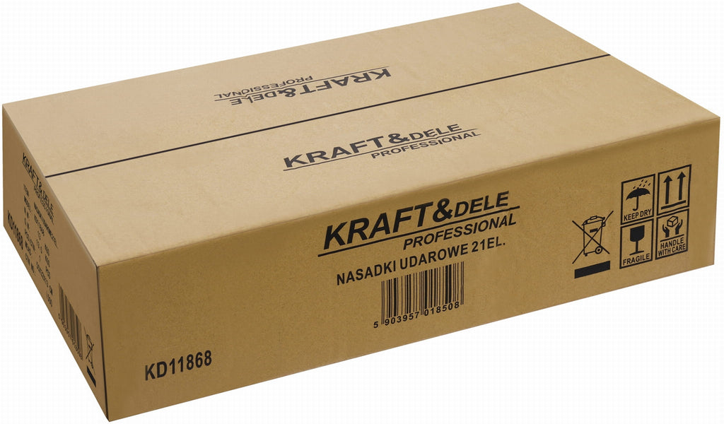 Käepide + pikendused + löökpadrunid 3/4" 21 tk KD11868