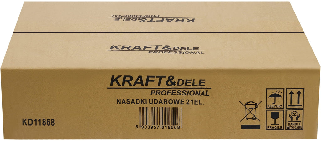 Käepide + pikendused + löökpadrunid 3/4" 21 tk KD11868