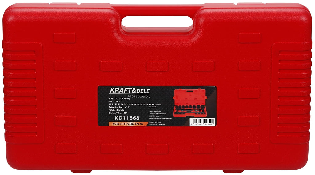 Käepide + pikendused + löökpadrunid 3/4" 21 tk KD11868