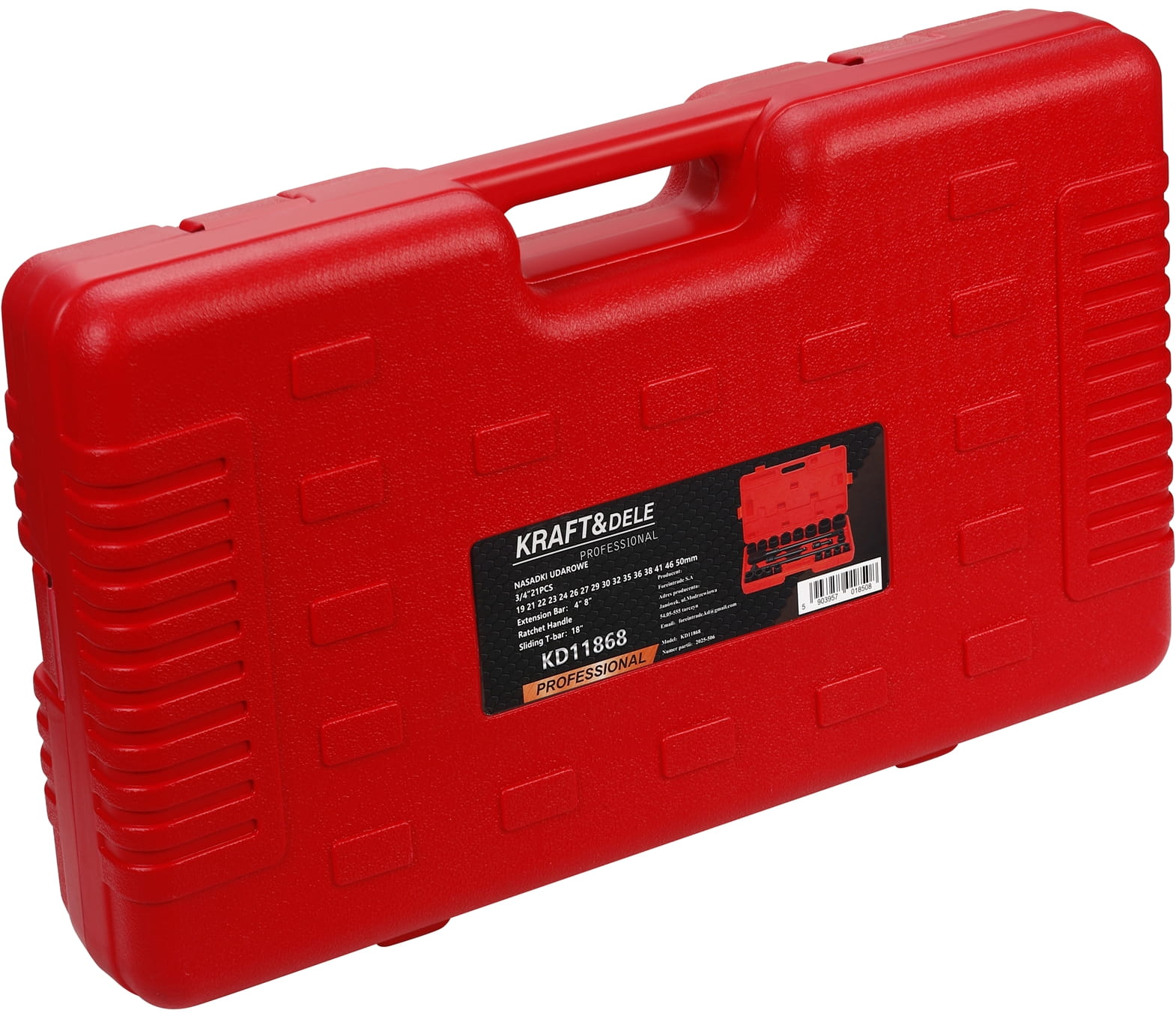 Käepide + pikendused + löökpadrunid 3/4" 21 tk KD11868