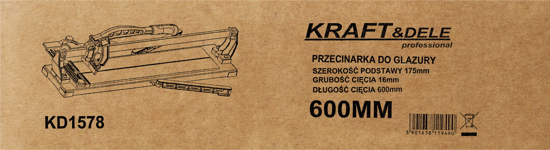 KRAFT&DELE plaadilõikur 600 mm KD1578