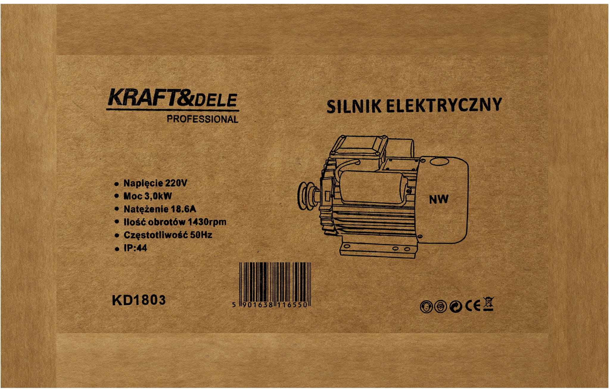 Electric motor 3kW 220V 1430rpm KD1803