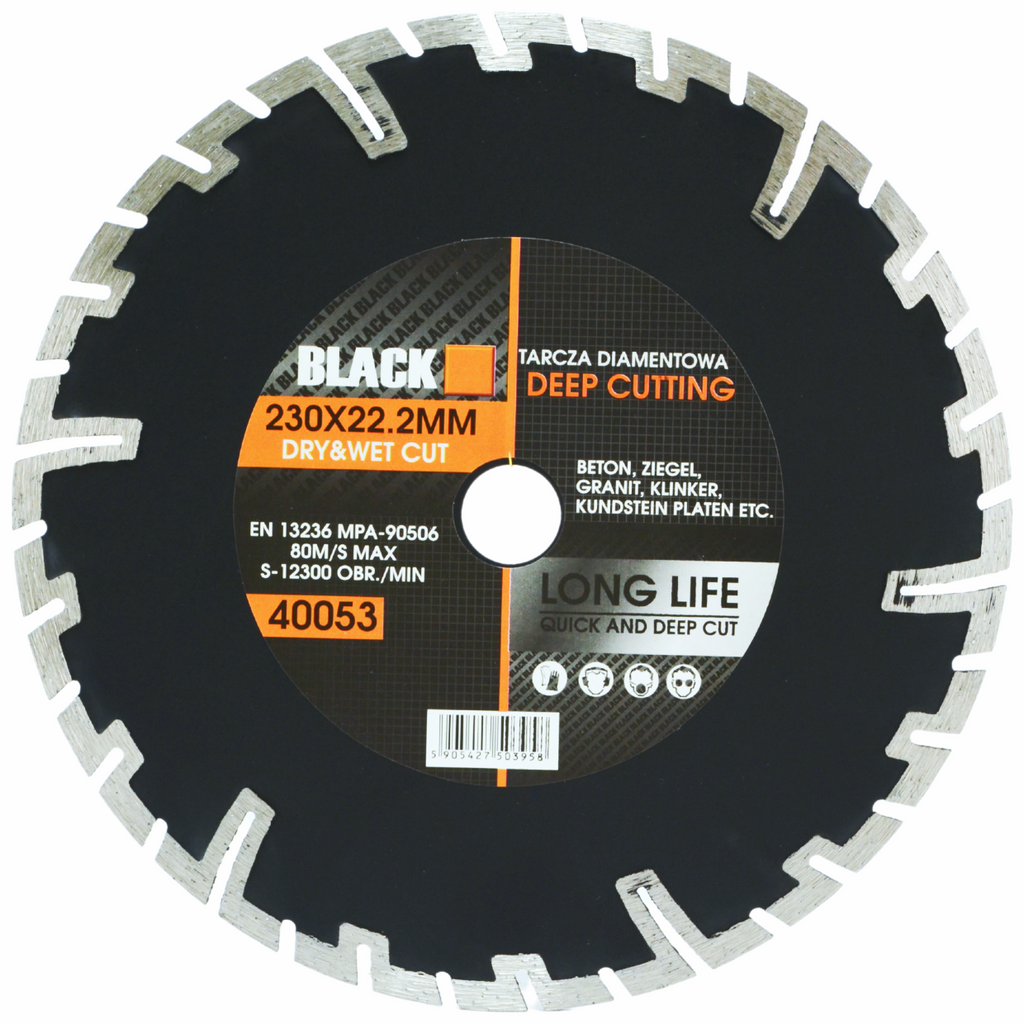 Teemantketas sügavlõikuseks betoonile, tellistele, kiviplaatidele 230mm x 22.2 Black