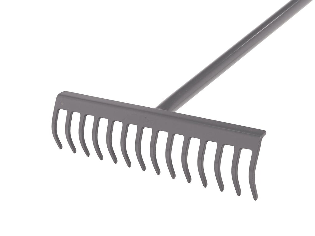 Ergonomic rake, 14-tooth, metal shaft