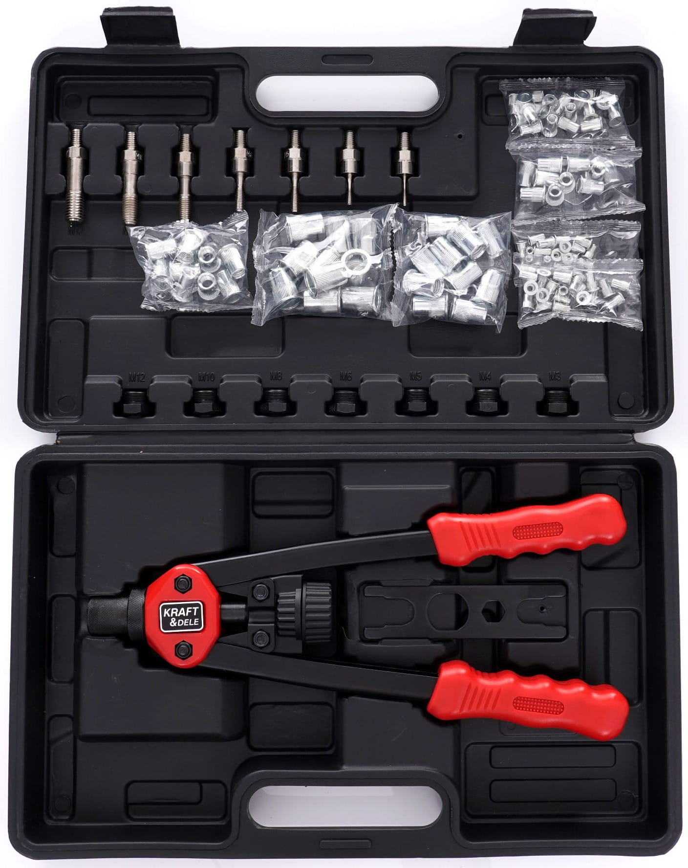 Hand riveter for rivet nuts 110 pcs. KD10556