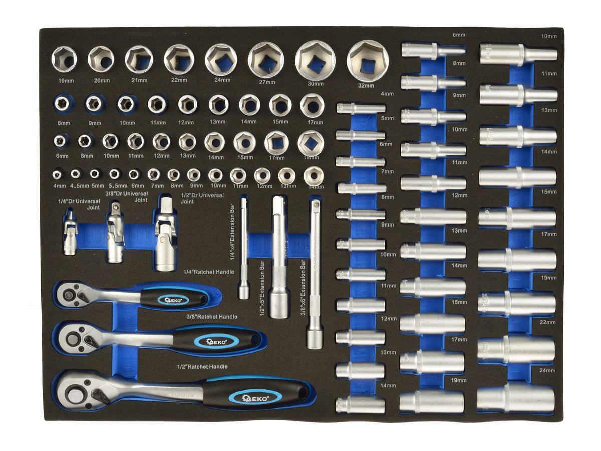 80 pcs Socket Set 1/4" & 1/2"