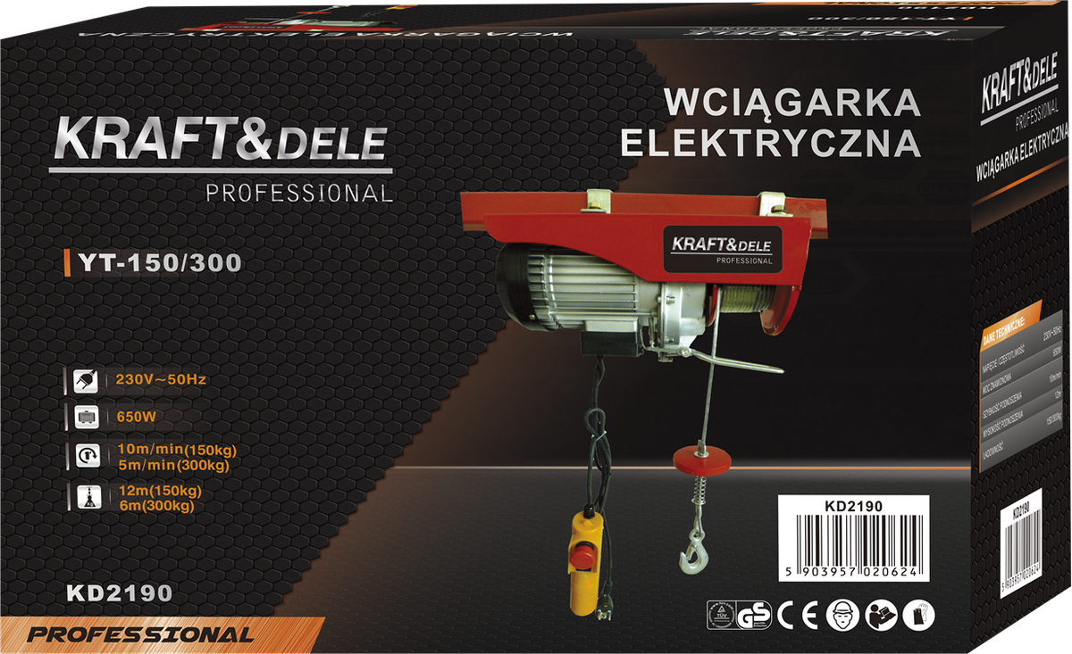 ELECTRIC WINCH 230V 650W KD2190