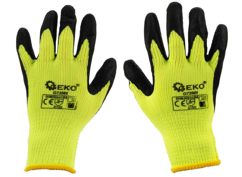Acrylic liner crinkle latex-coated glove for winter, Green, size 9 – Pack of 12