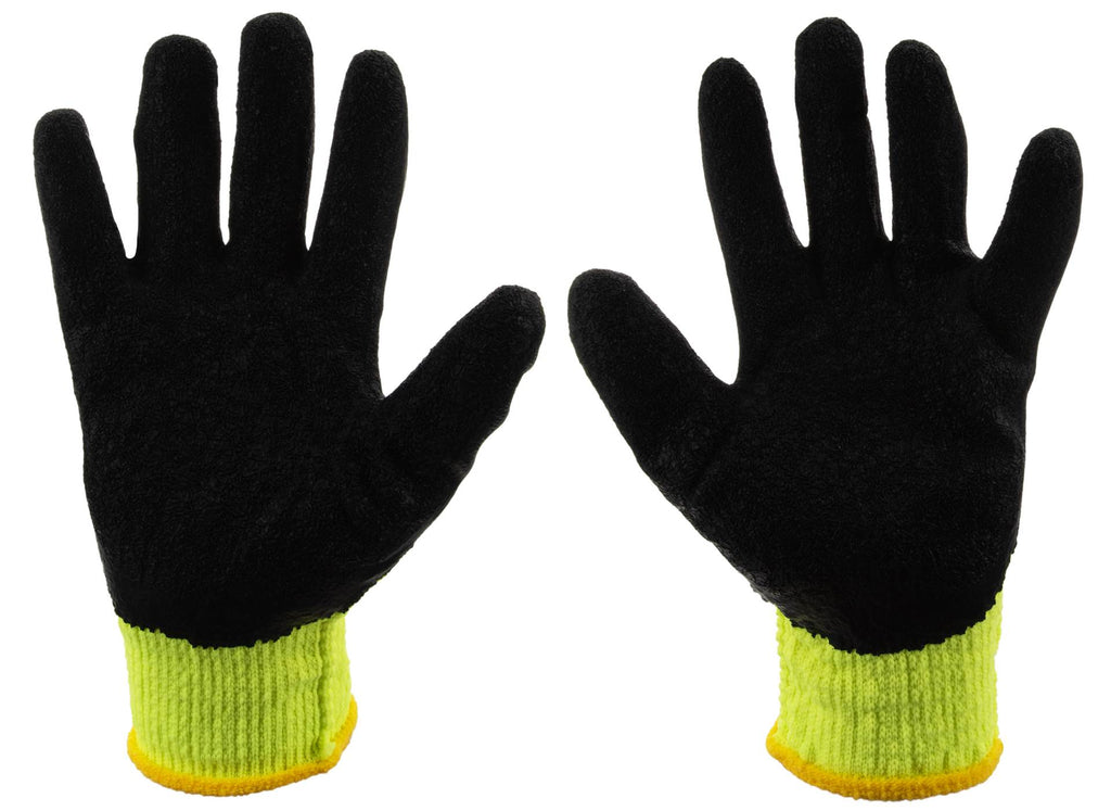 Acrylic liner crinkle latex-coated glove for winter, Green, size 9 – Pack of 12