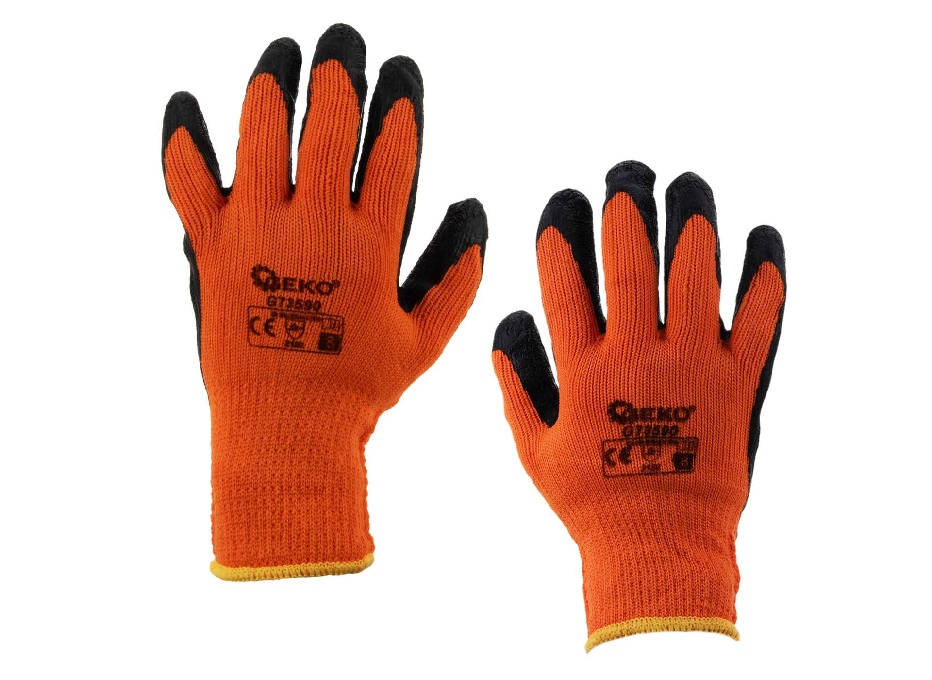 Acrylic-liner crinkle latex-coated winter glove, ORANGE, size 9 – Pack of 12