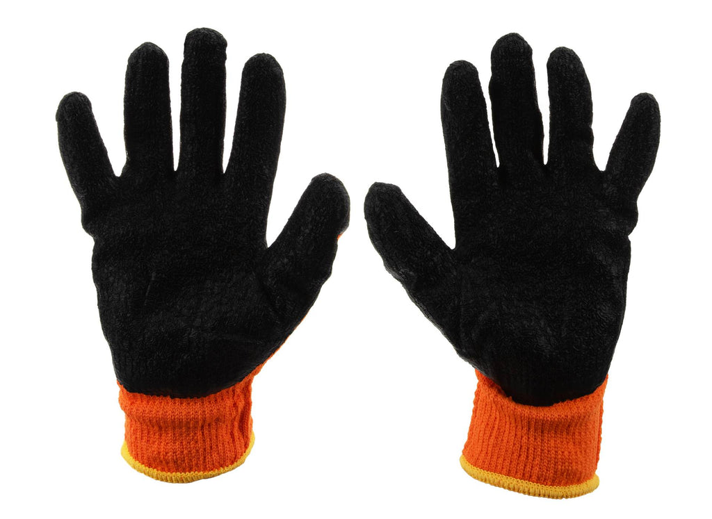 Acrylic-liner crinkle latex-coated winter glove, ORANGE, size 9 – Pack of 12