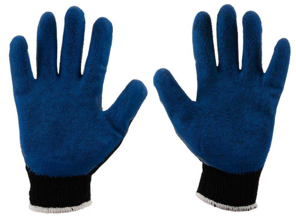Crinkle latex-coated glove with acrylic liner for winter — blue, size 8 – Pack of 12
