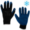 Acrylic-liner crinkle latex-coated glove for winter, BLUE, size 9 – Pack of 12