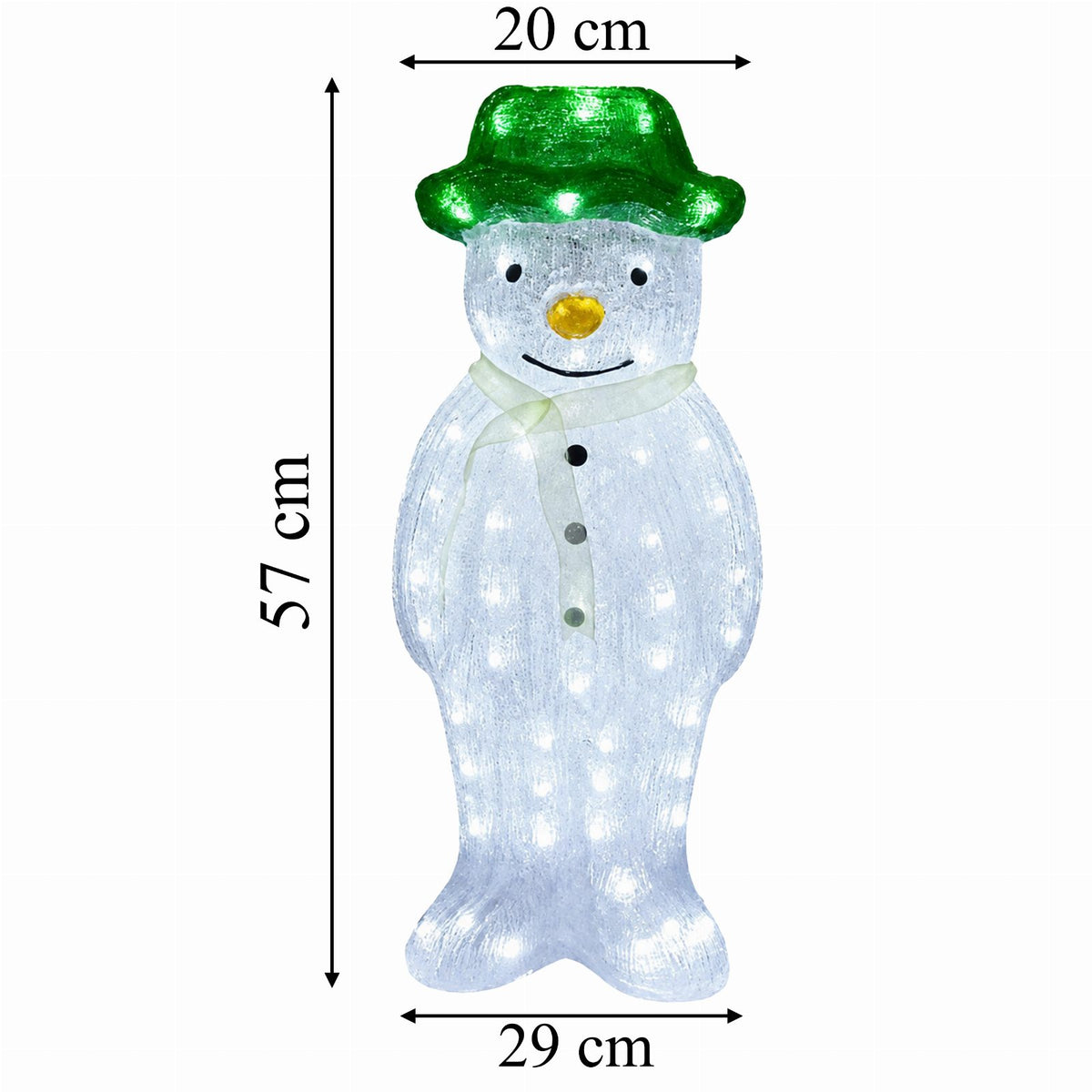 57 cm LED-valgustusega akrüülist lumememmefiguur õue RC-K-2763