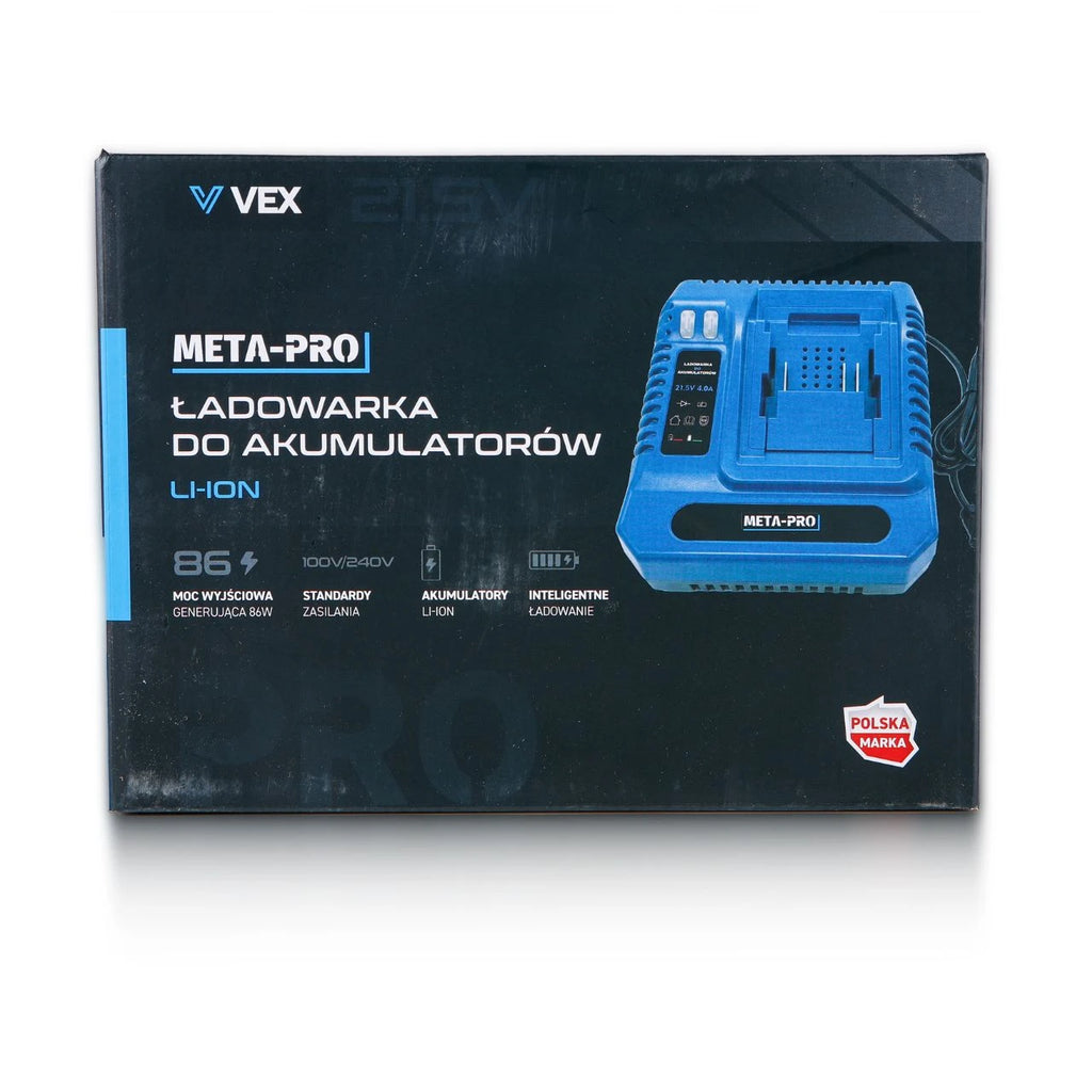 META-PRO Kiire akulaadija 21.5V 4A – Li-Ion elektritööriista laadija