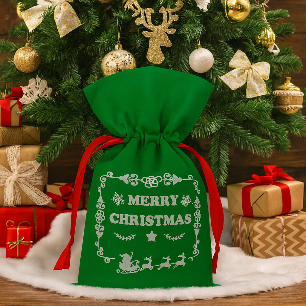 Set of 8 Decorative Holiday Gift Bags with Ribbon 8 pcs