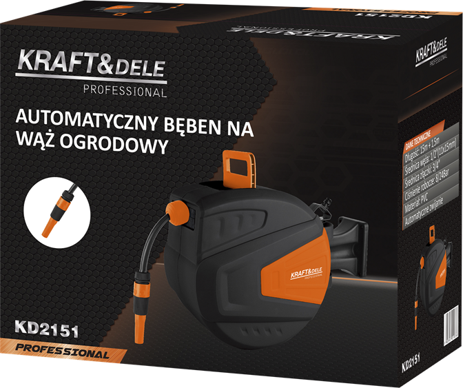 Retractable garden hose 15m+1.5m 1/2" KD2151