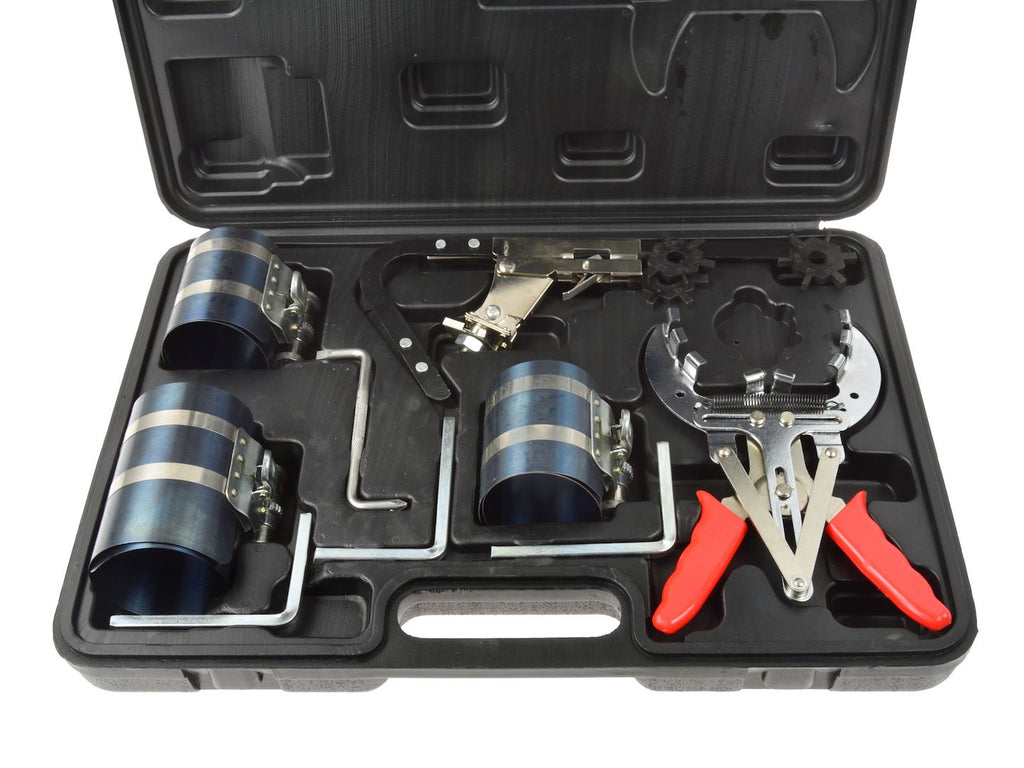 Piston Ring Compressor Tool Set with Ratchet Key 3", 3.5", 4"