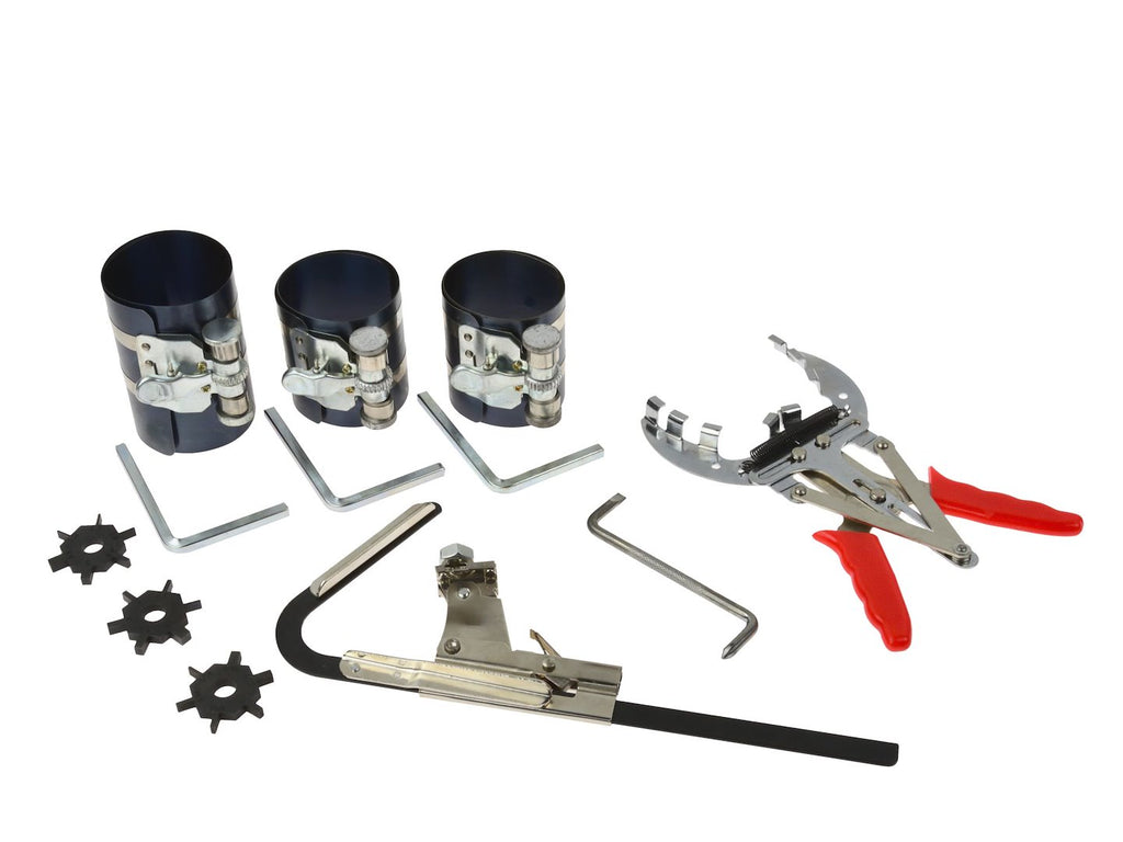 Piston Ring Compressor Tool Set with Ratchet Key 3", 3.5", 4"