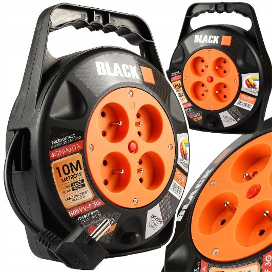 BLACK 59019 10 m cable reel extension lead