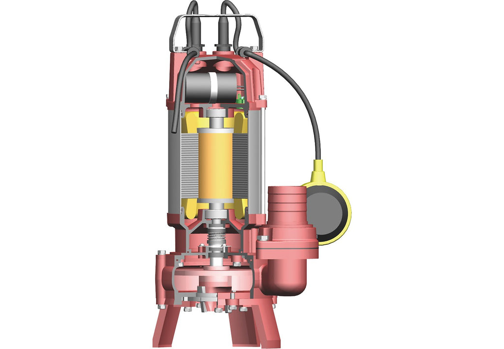Sewage pump with knife and float switch 1.5 kW