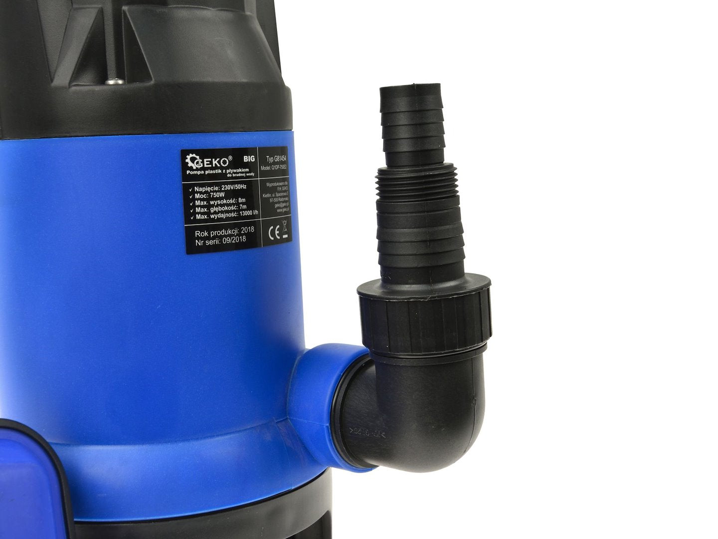 Plastic submersible dirty water pump 750W with float switch BIG