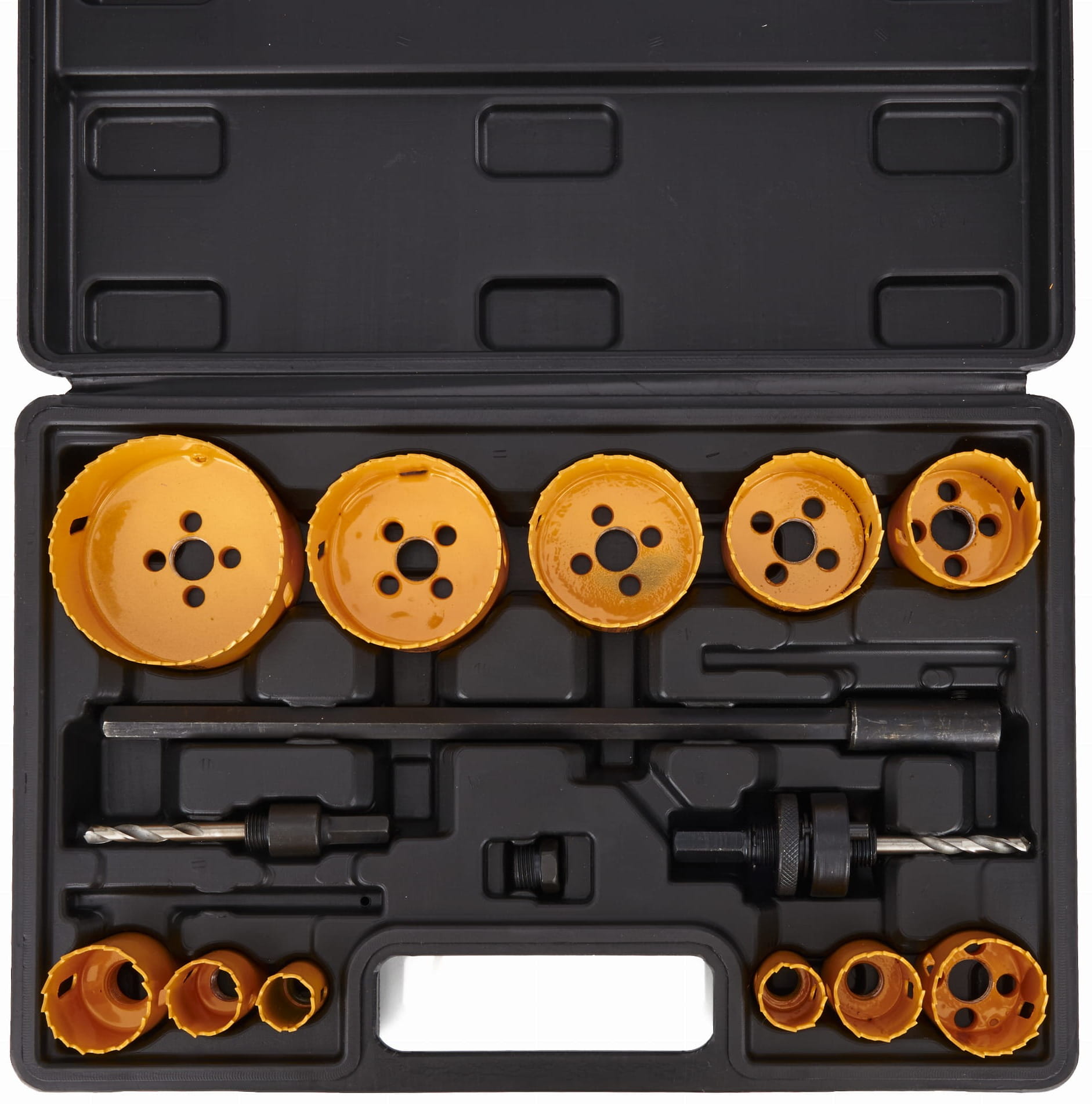 SET OF HOLE SAWS FOR WOOD AND METAL 17pcs. 19-76mm + adapter KD10758