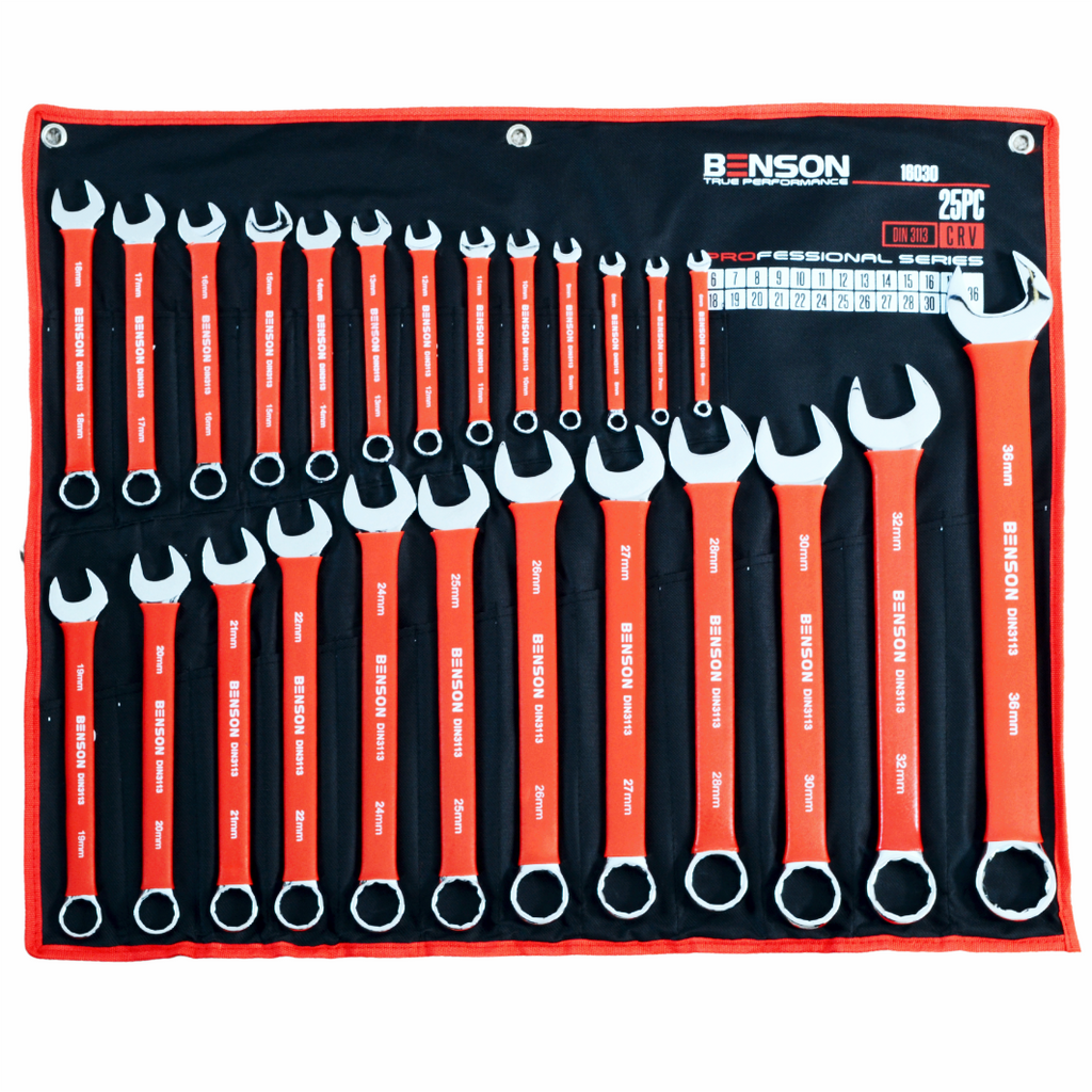 Benson by Black Large Set of 25 Complete Flat Rubber Wrenches 6-36mm