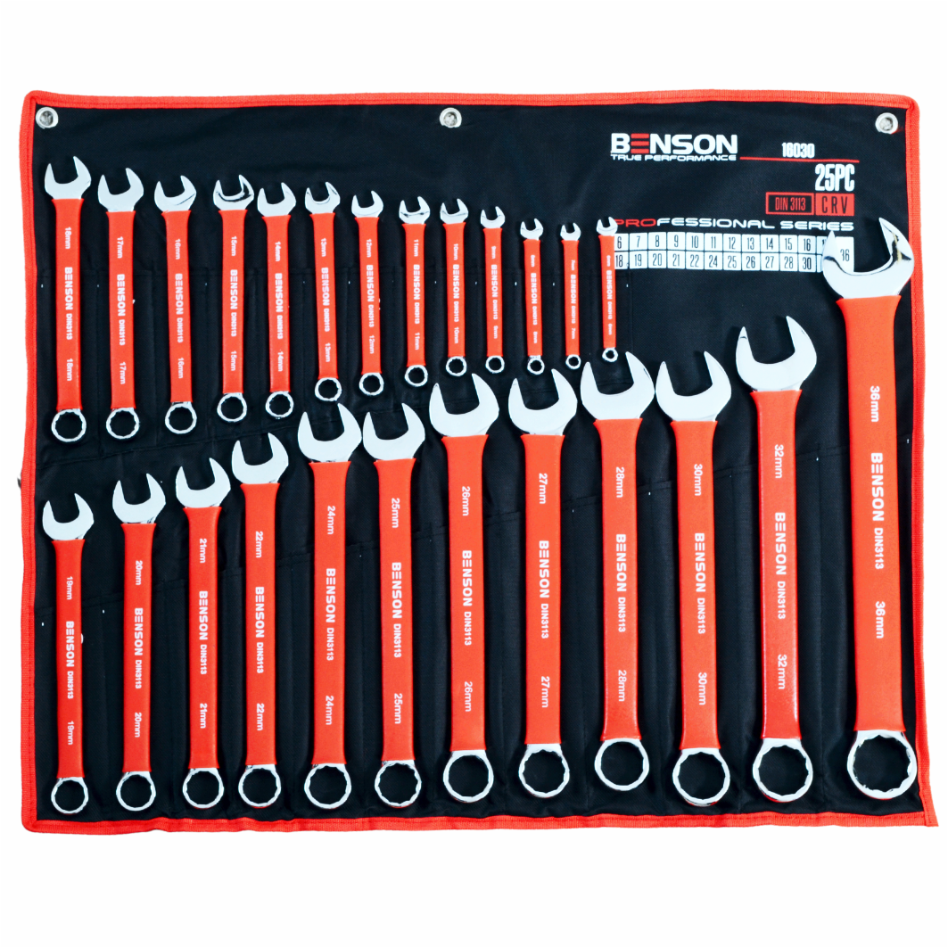 Benson by Black Large Set of 25 Complete Flat Rubber Wrenches 6-36mm