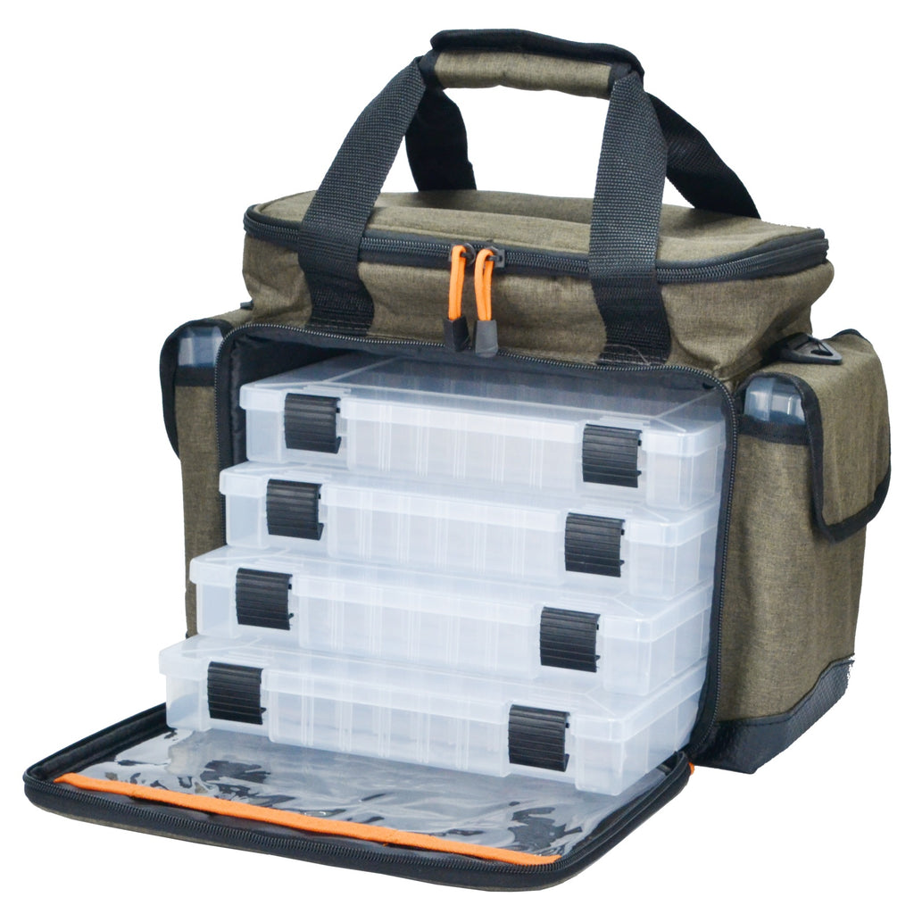 Suur Hokkado kalastuskott õlarihmaga, 6 karpi, jäik põhi, 30/40/20 cm