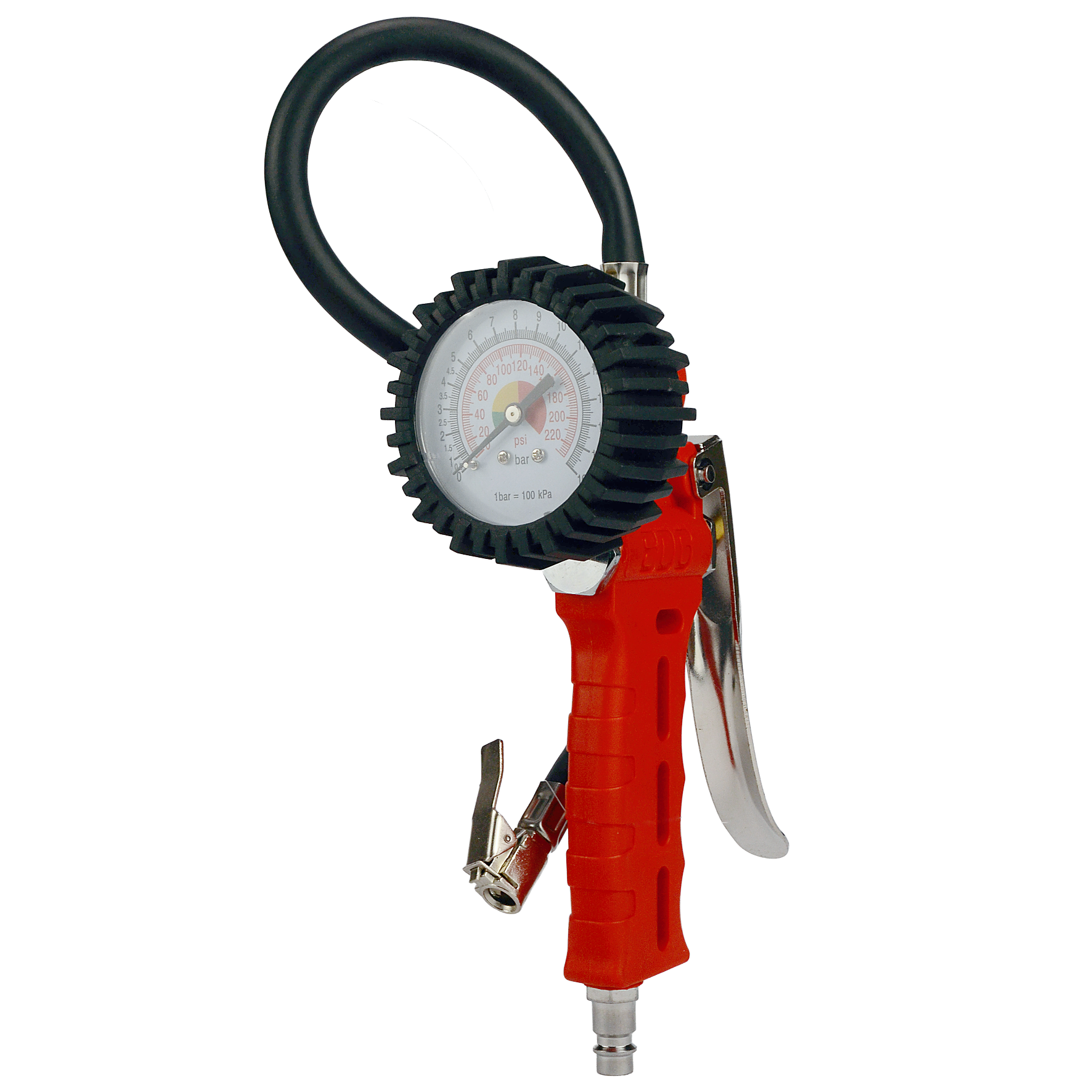 Suur ratta täispump kummist manomeetriga, Black, 16 Bar 220 PSI