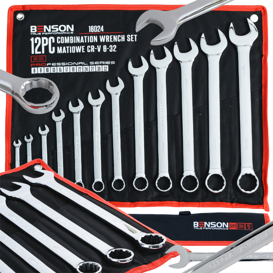 Benson by Black 12-osaline avatud ja silmusvõtmete komplekt 6-32mm