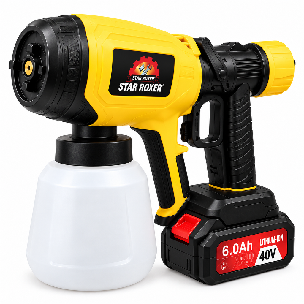 STAR ROXER SR-908 Cordless Paint Sprayer 200W 40V 6Ah – 900ml Spray Gun