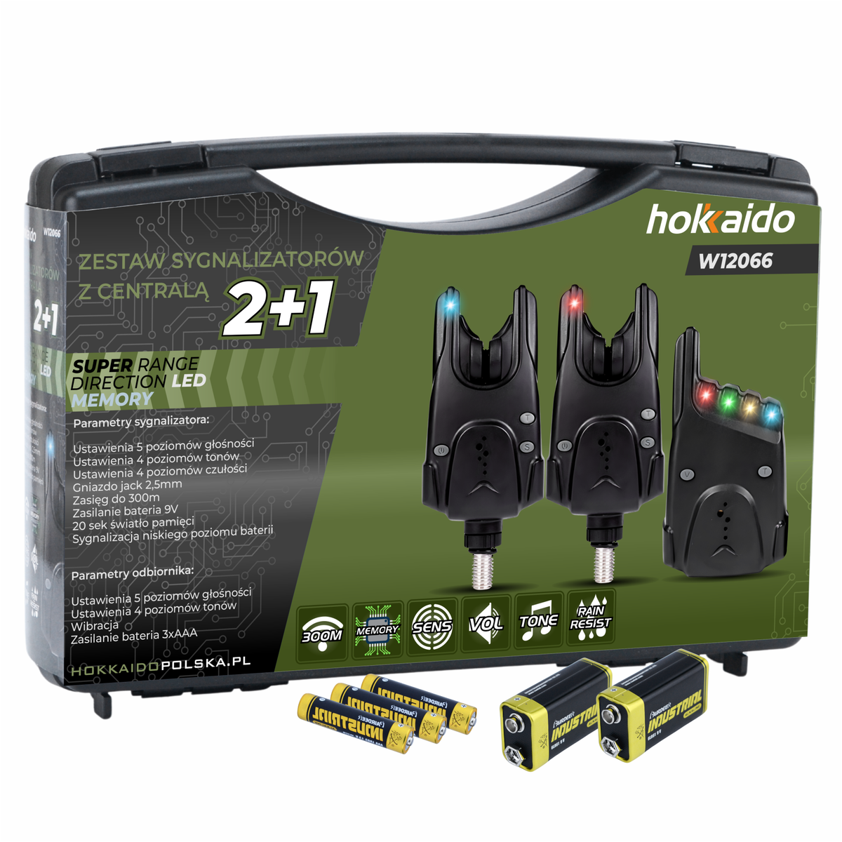 Hokkaido elektrooniliste võtuteavitite komplekt 2+1 keskseadme ja patareikarbiga W12066
